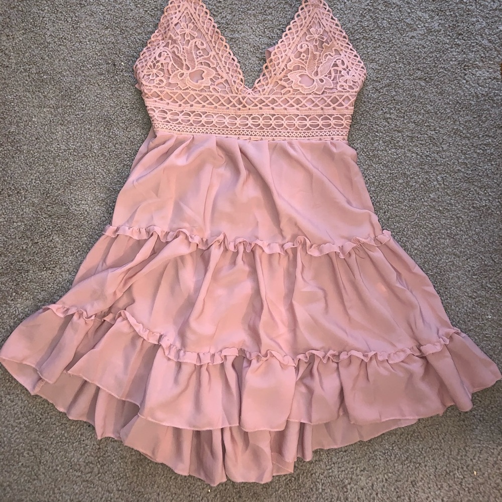 Light pink ruffle dress